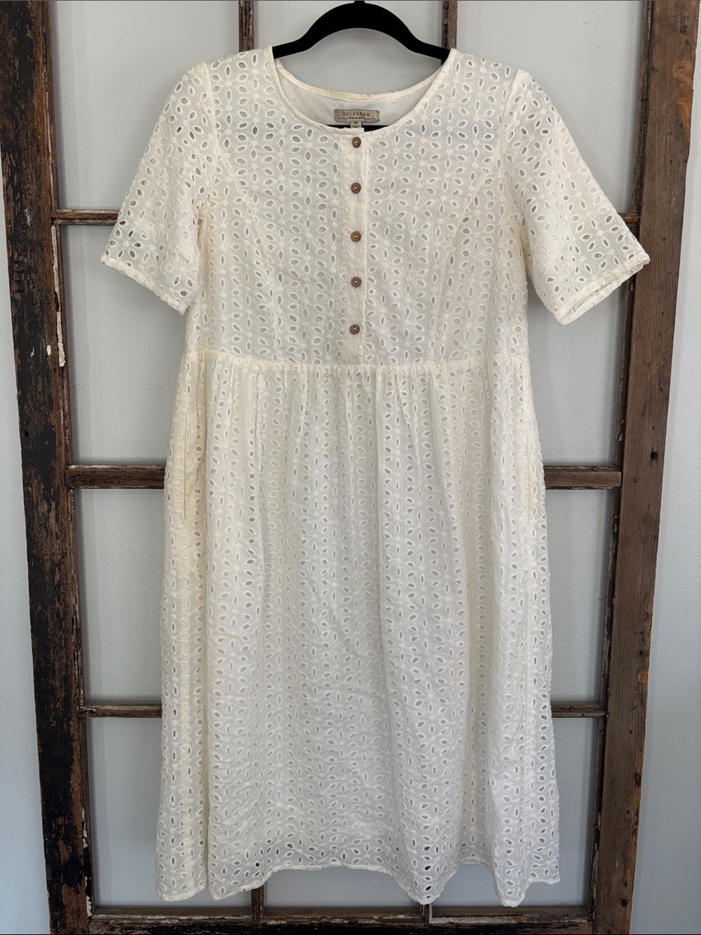 Polygram white eyelet dress